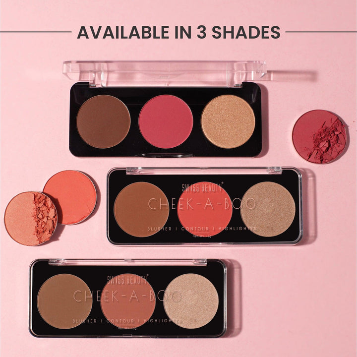 Swiss Beauty Cheek-A-Boo Blush Palette | Highly Pigmented Blendable Face Blush