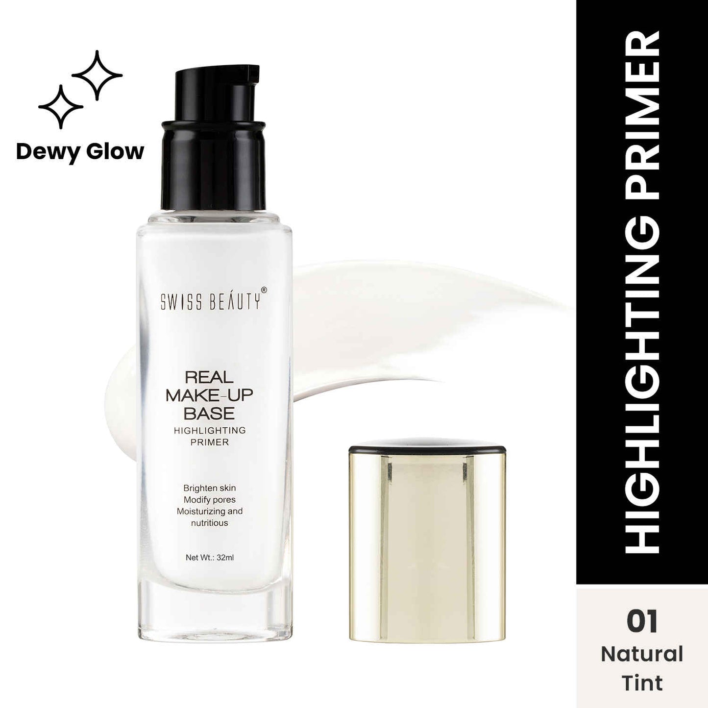 Swiss Beauty Real Makeup Base Highlighting Primer | Illuminating Long Lasting Base