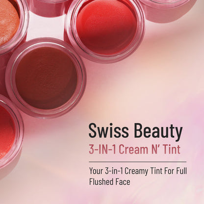 Swiss Beauty Cheek & Cream N Tint 3-in-1 | Lip, Cheek & Eye Tint for Natural Glow