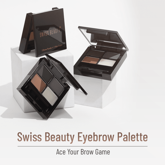 Swiss Beauty Eyebrow Palette | Long Lasting Brow Powder, Wax & Highlighter Duo