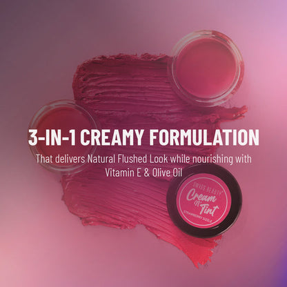Swiss Beauty Cheek & Cream N Tint 3-in-1 | Lip, Cheek & Eye Tint for Natural Glow