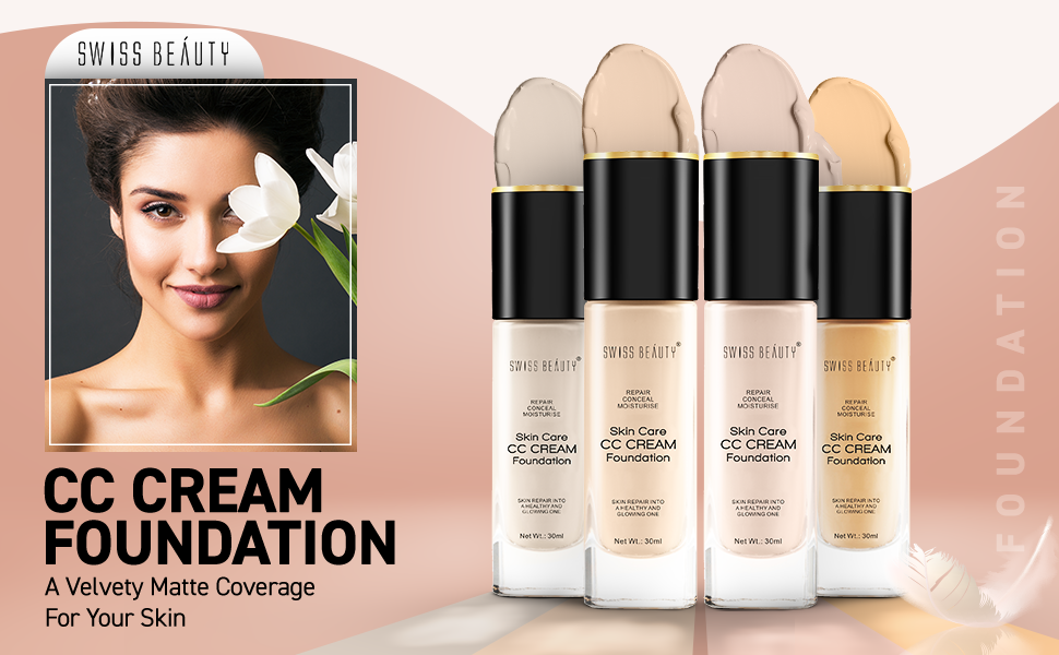 Swiss Beauty Skin Care CC Cream Foundation | Hydrating Color Correcting Base