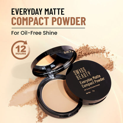 Swiss Beauty Everyday Matte Compact Powder | Oil Control Long Lasting Face Powder