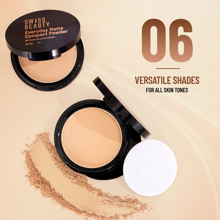 Swiss Beauty Everyday Matte Compact Powder | Oil Control Long Lasting Face Powder