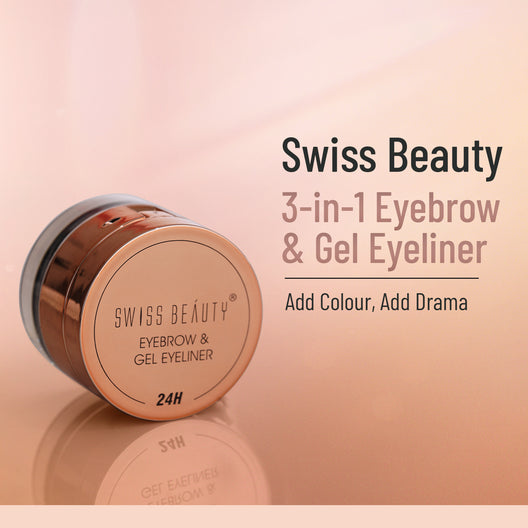 Swiss Beauty 3 in 1 Eyebrow & Gel Eyeliner | Long Lasting Waterproof Eye Makeup