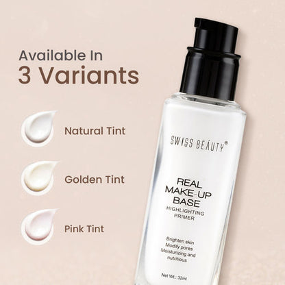 Swiss Beauty Real Makeup Base Highlighting Primer | Illuminating Long Lasting Base