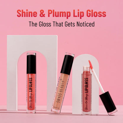 Swiss Beauty Shine & Plump Lip Gloss | Hydrating Non-Sticky Glossy Finish