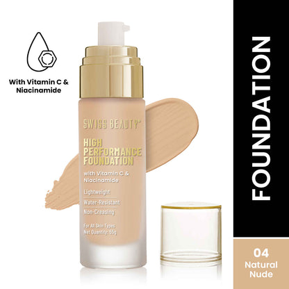 Swiss Beauty High Performance Foundation | Full Coverage Long Lasting Base